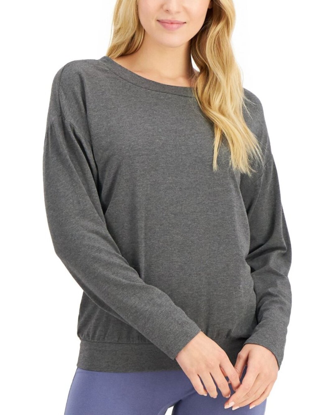 Alfani Womens Super Soft Modal Long-Sleeve Sleep Top